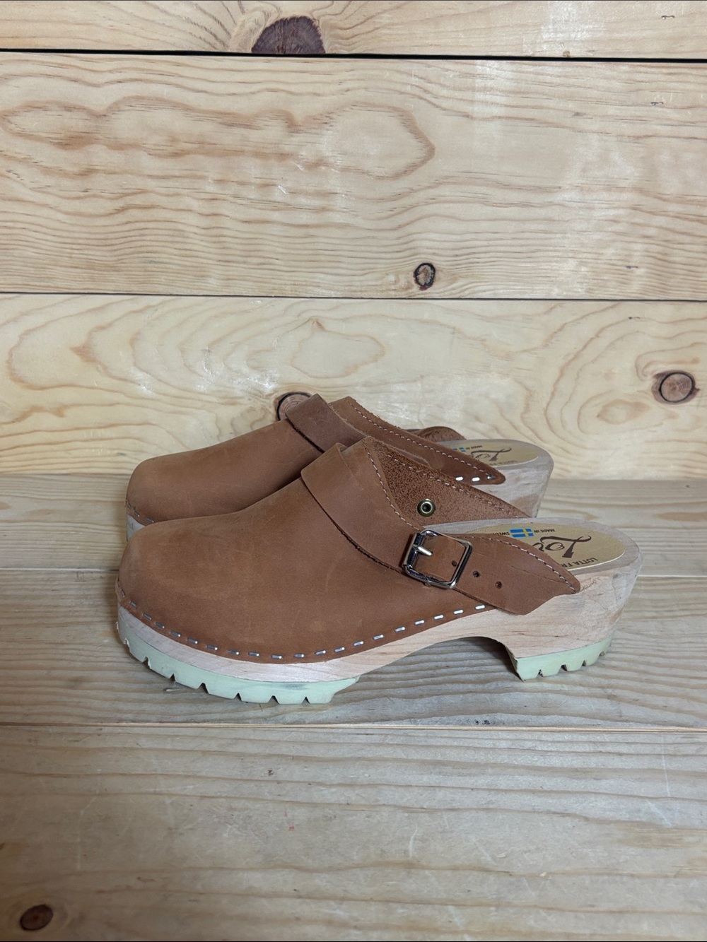 Lotta Stockholm brown leather clogs size 37 - Picture 3 of 9